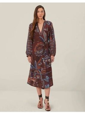 farm rio flora tapestry red long sleeve mini dress Red Maxi Floral Long Sleeve Mini Dress FARM Rio